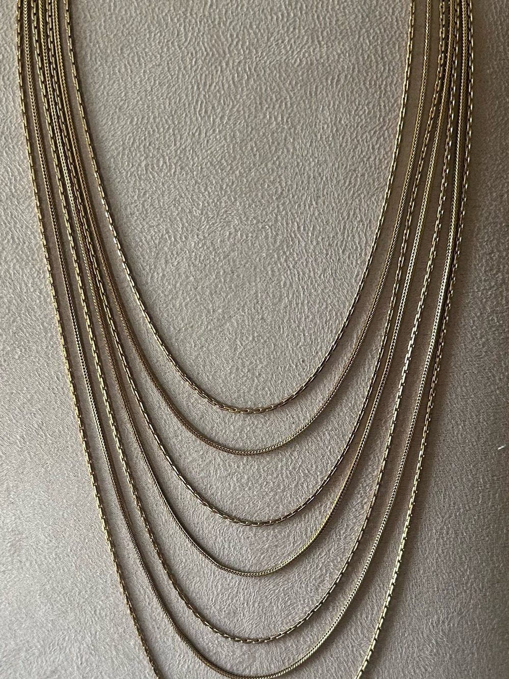 Vintage Winard 12K Gold Filled 7 Strand Necklace 50s Statement Piece